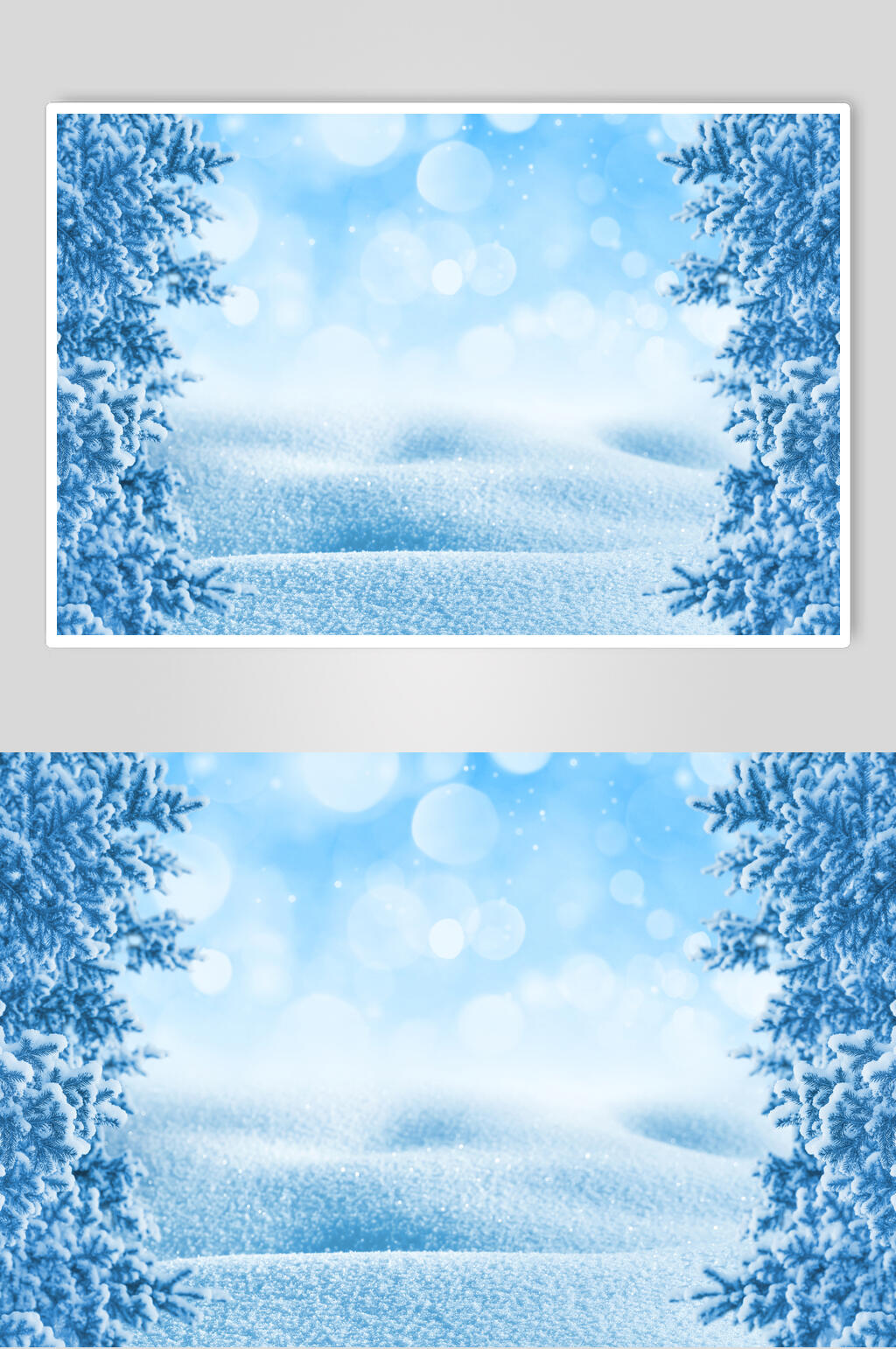 蓝白色闪光雪花冬季雪景高清图片素材