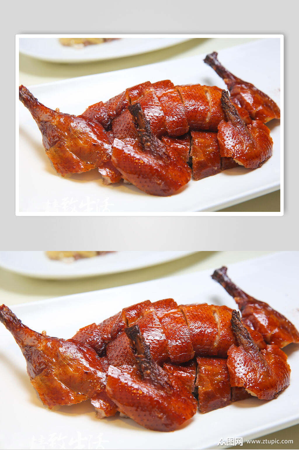 鲜红烤鸭切块卤味卤水美食图片素材