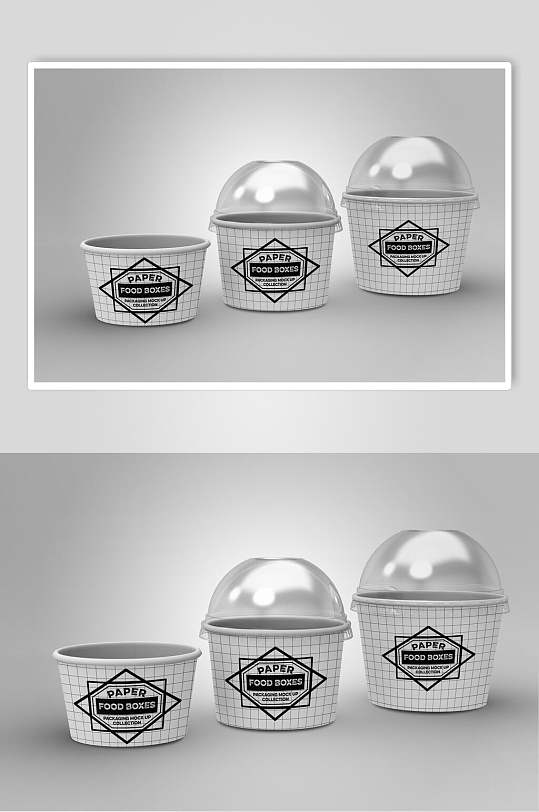圆形快餐店纸盒样机