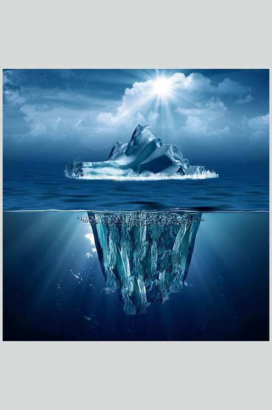 冰山一角冰川冰雪风景图片