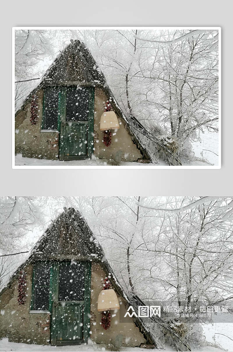 帐篷吉林雾凇岛柴门风雪摄影图片素材