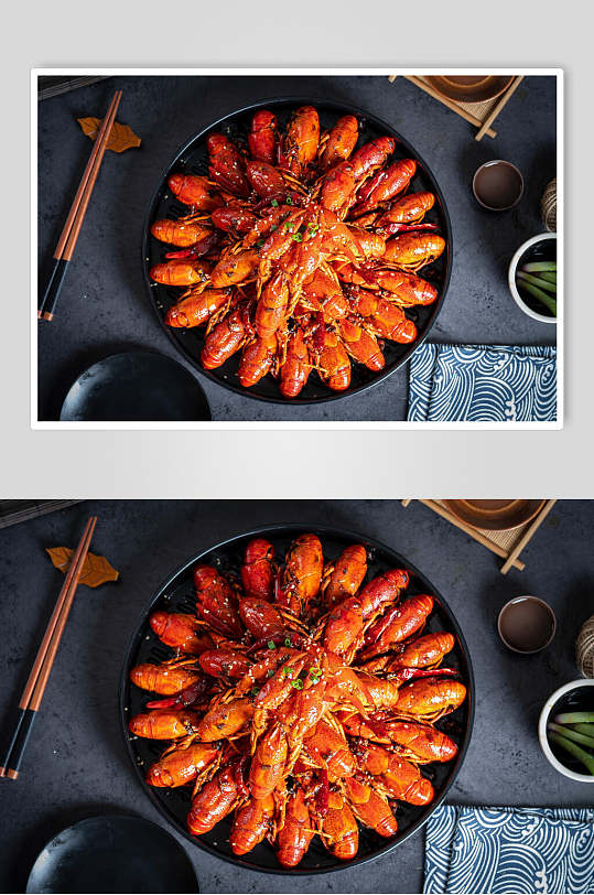 一大堆小龙虾烧烤美食高清图片