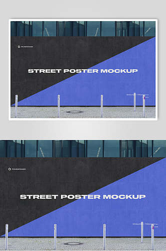 英文字母墙壁街道户外广告样机