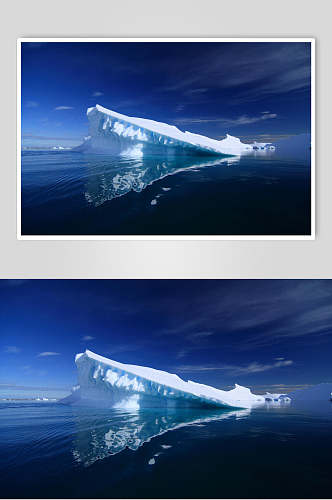 深蓝色冰川冰雪风景图片