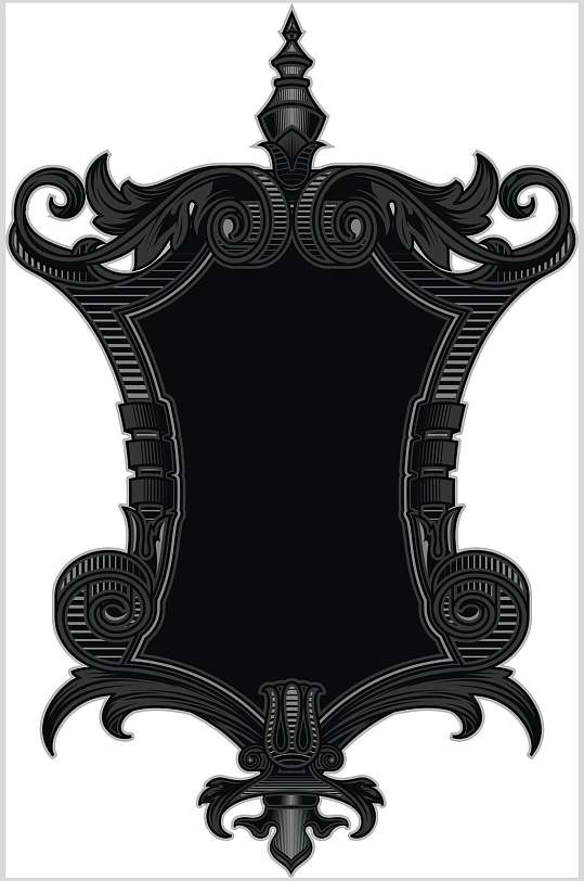 黑色维多利亚装饰框矢量素材