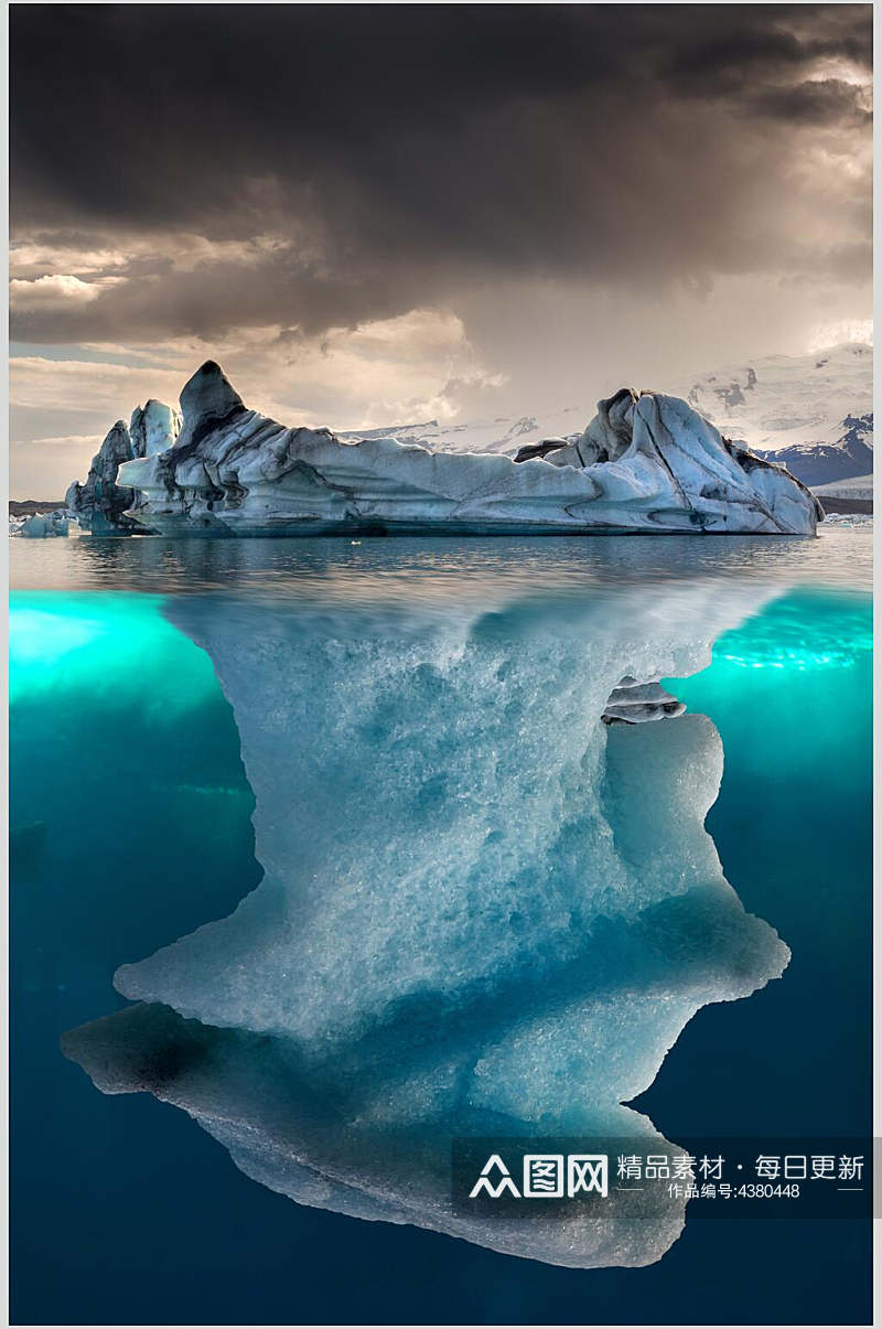 冰山一角冰川冰雪风景图片素材
