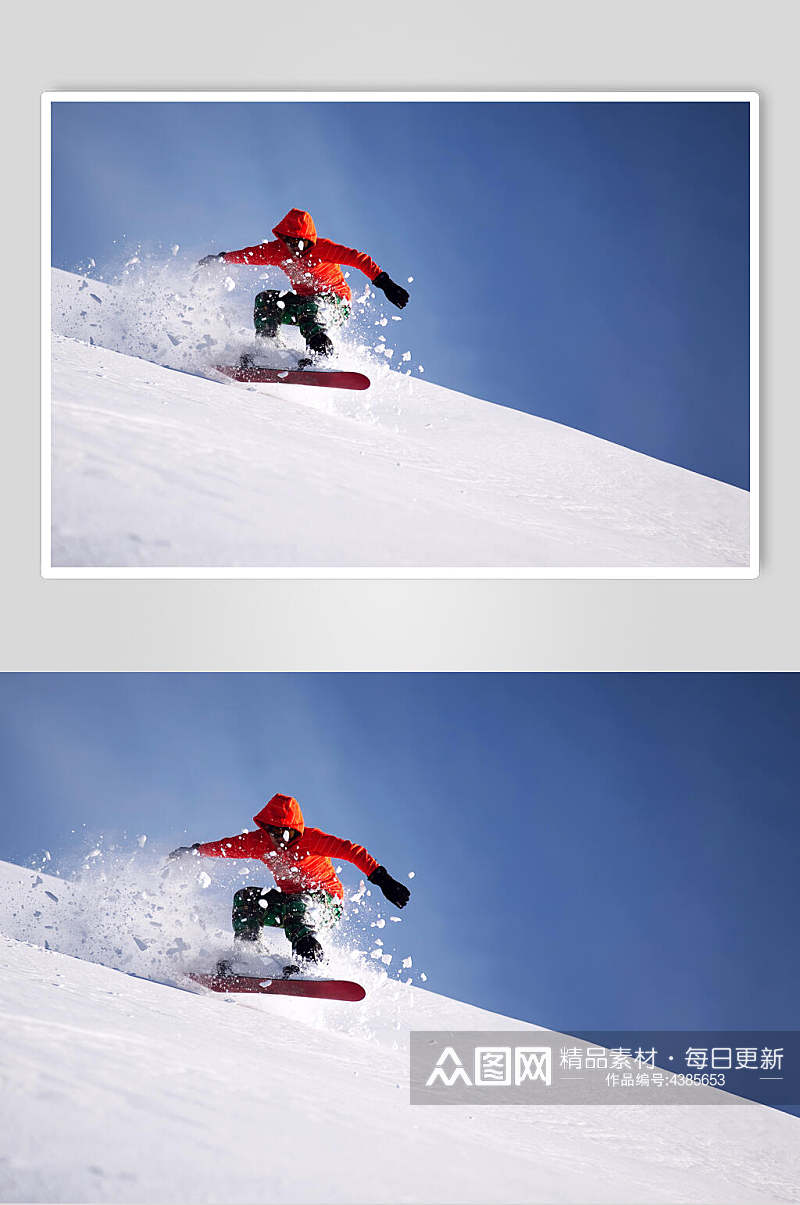 实景极限滑雪图片素材