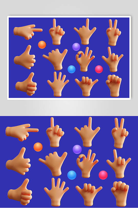 多样D立体手势素材-众图网