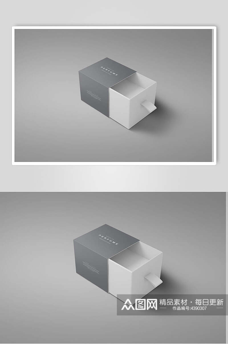 立体方形英文字母纸盒包装盒样机素材