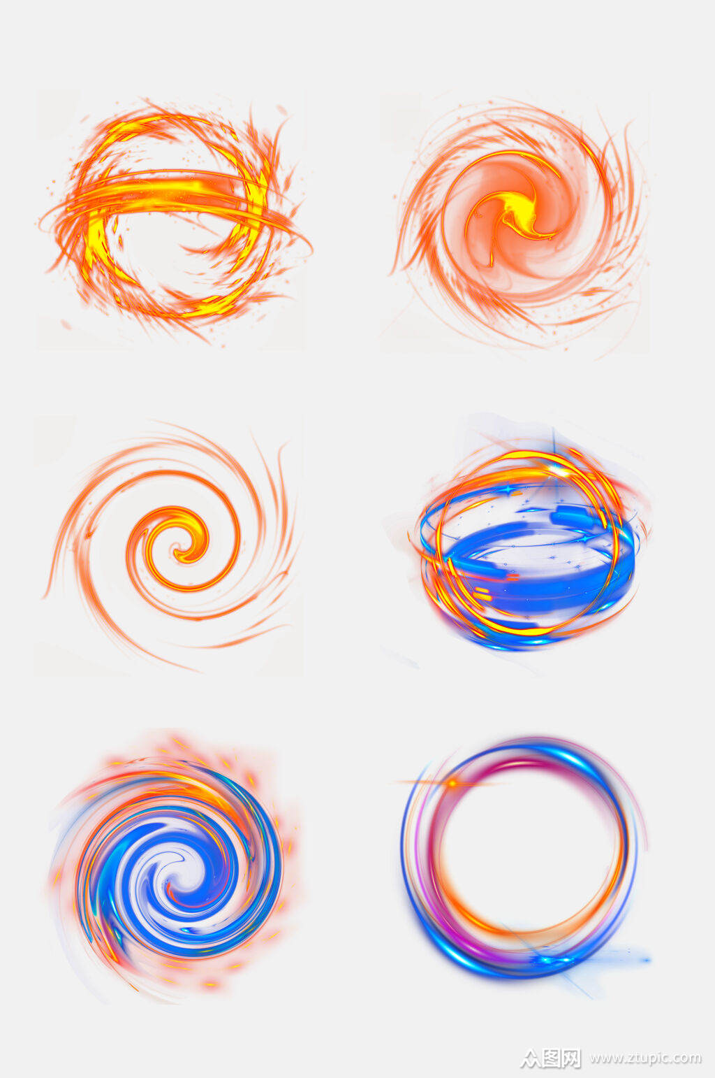 炫酷大气五彩旋风免抠素材素材