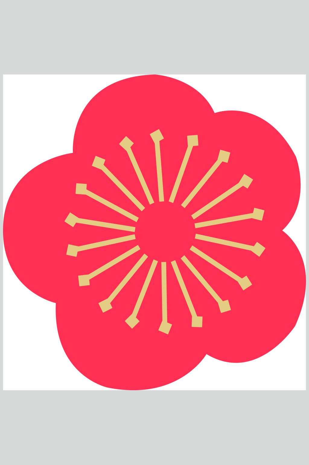 花朵唯美红日式卡通招財貓矢量素材素材