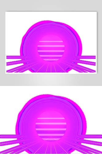 紫色简约圆形手绘蒸汽波太阳素材