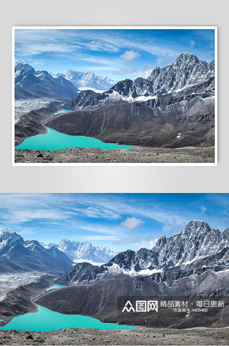 清水山脉白云雪山雪景摄影图片素材