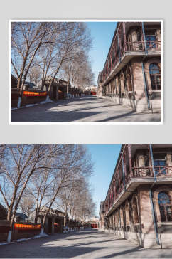 街道树木吉林长春皇宫博物院摄影图片