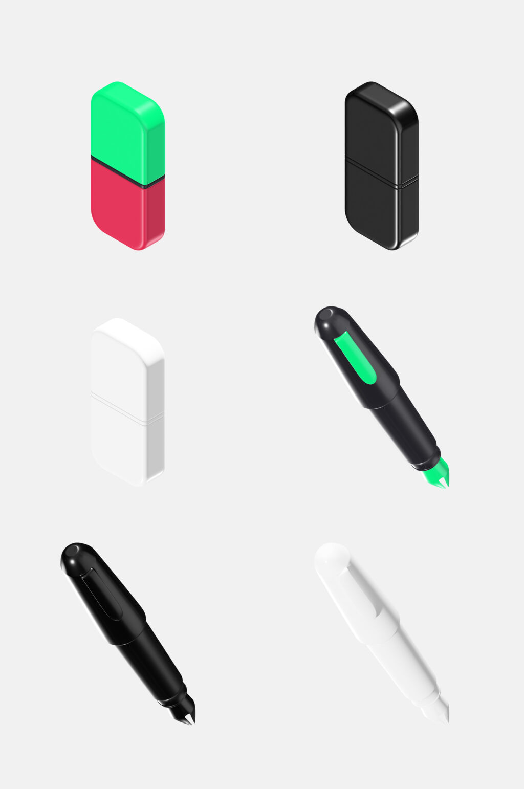 橡皮文具日历时钟立体模型免抠素材素材