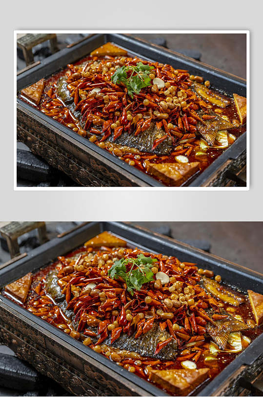 干辣椒美味烤鱼图片-众图网