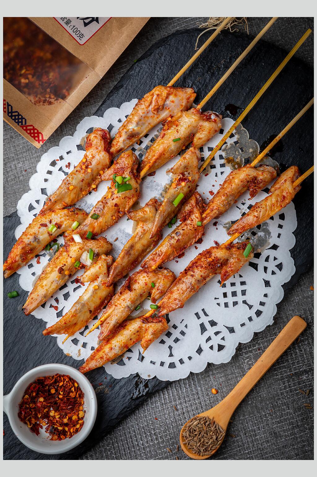 鸡翅尖美食烤肉图片素材