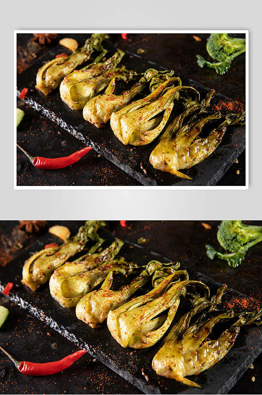 烤生菜烧烤美食图片