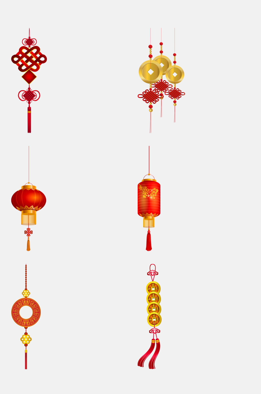 中国结新年灯笼鞭炮免抠素材素材