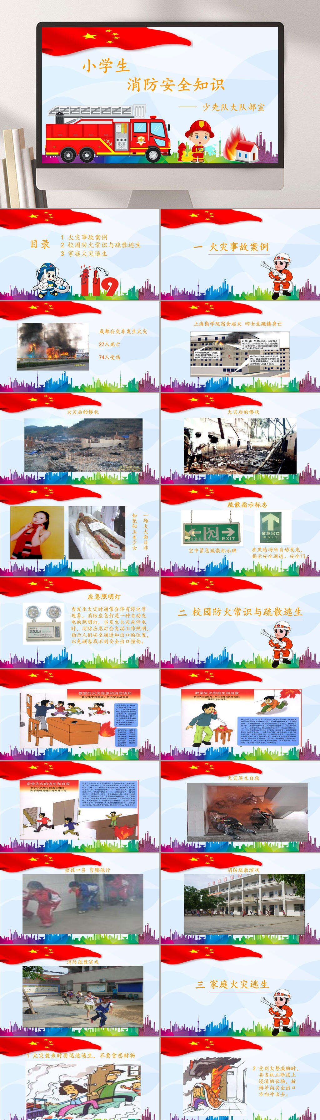 小学生消防安全意识培养教育PPT素材