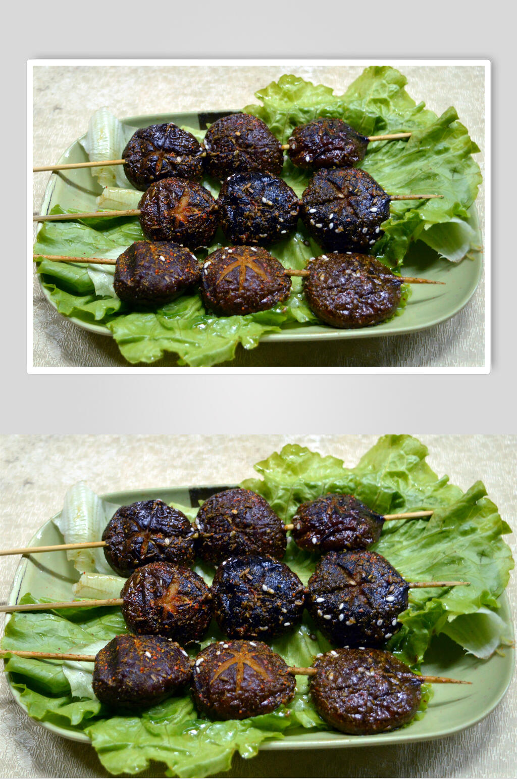 香菇烤肉美食图片素材