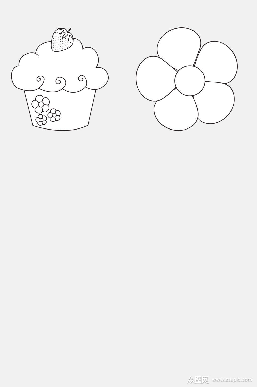 草莓花朵简笔画图形免抠素材