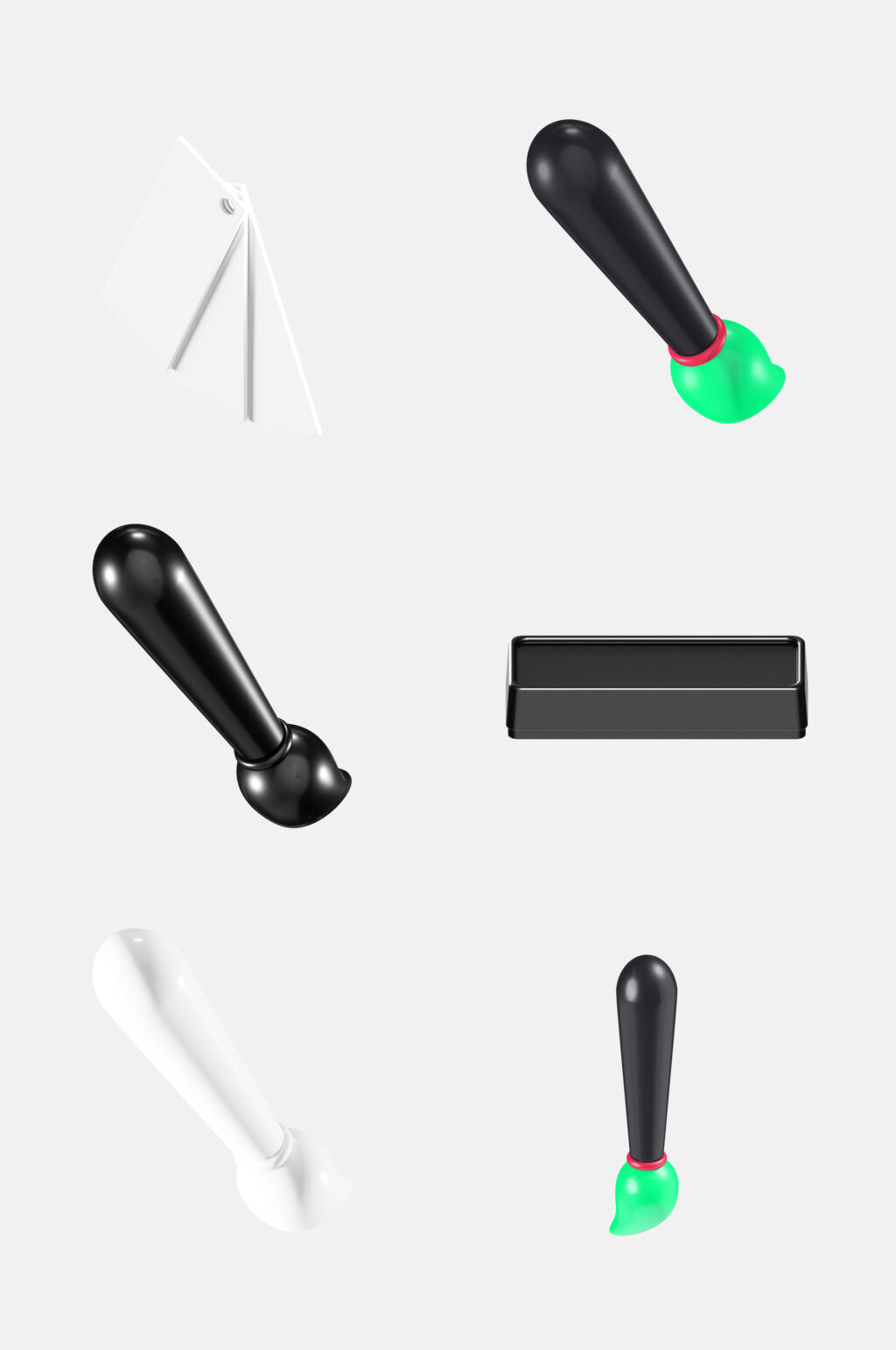 毛笔文具日历时钟立体模型免抠素材素材