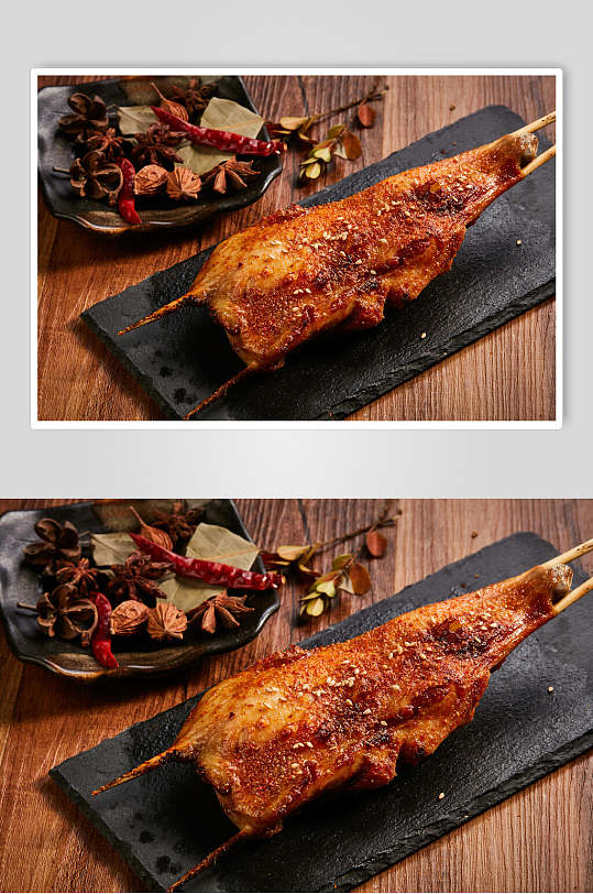 美味辣椒烤鸡翅图片-众图网