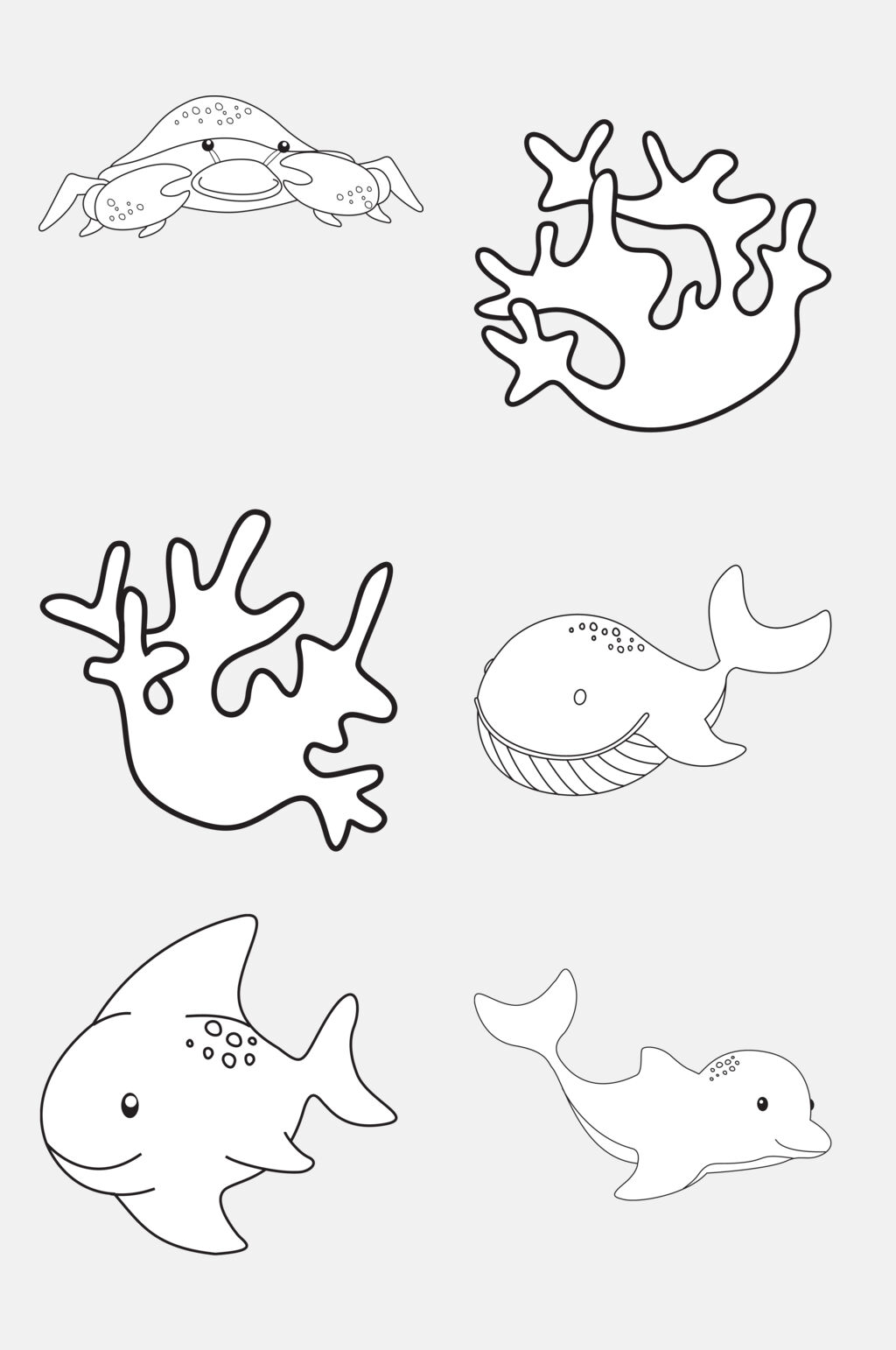 海底大型动物简笔画图片