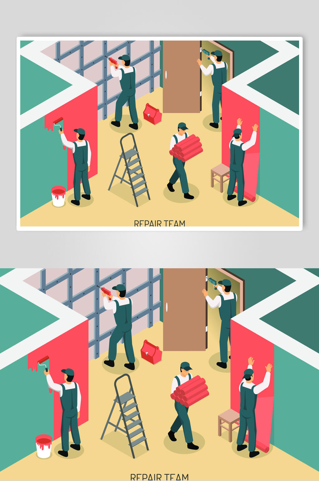 简约建筑工地工人矢量素材素材