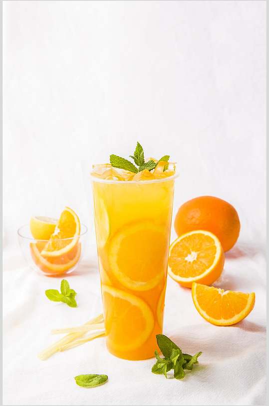 橙子薄荷美味饮品创意摆拍图片