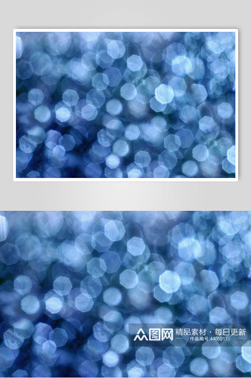 蓝色六边形光斑摄影视觉图片素材
