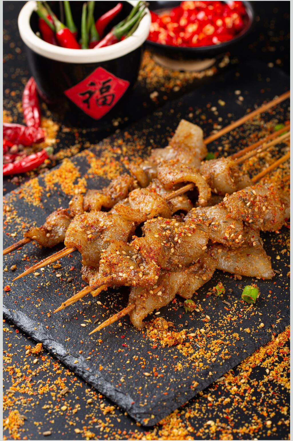 芝麻烧烤串串图片素材