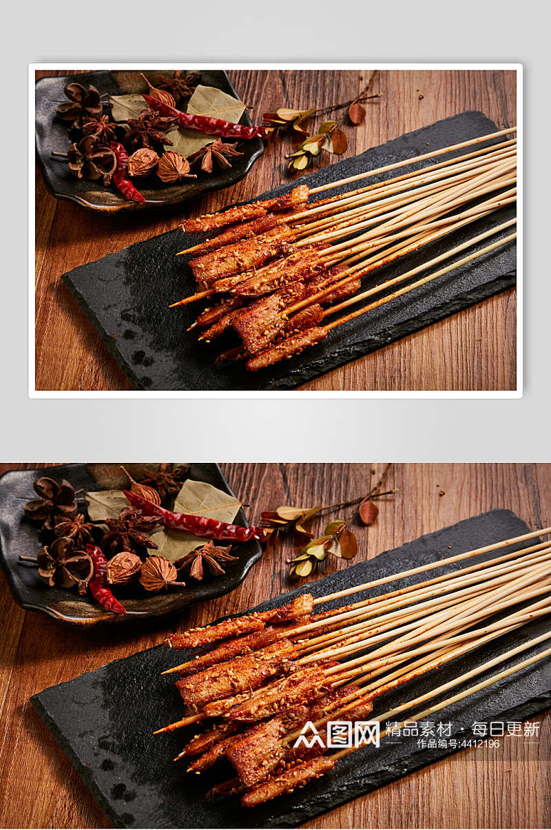 小串肉肉烧烤图片素材