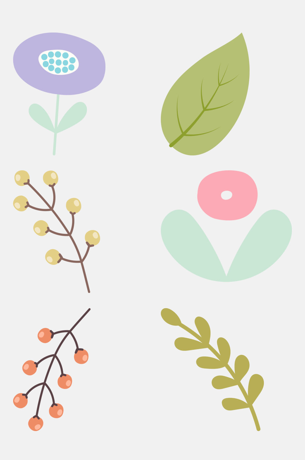 极简可爱卡通动植物字母免抠素材素材