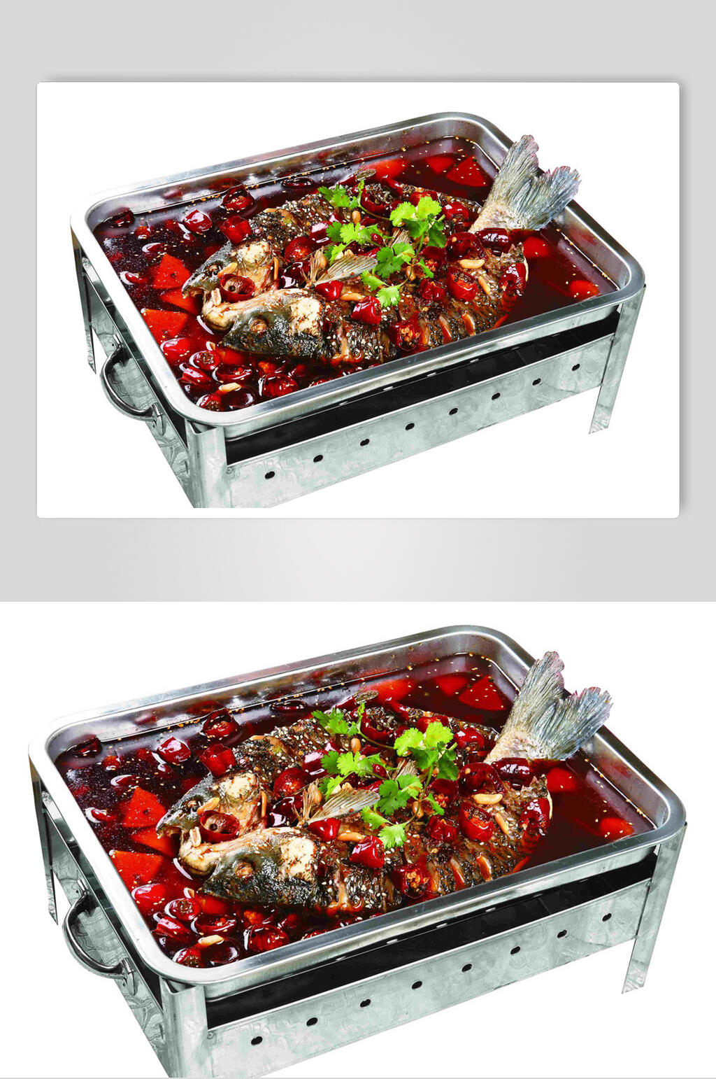 麻辣味香菜美味烤鱼图片素材