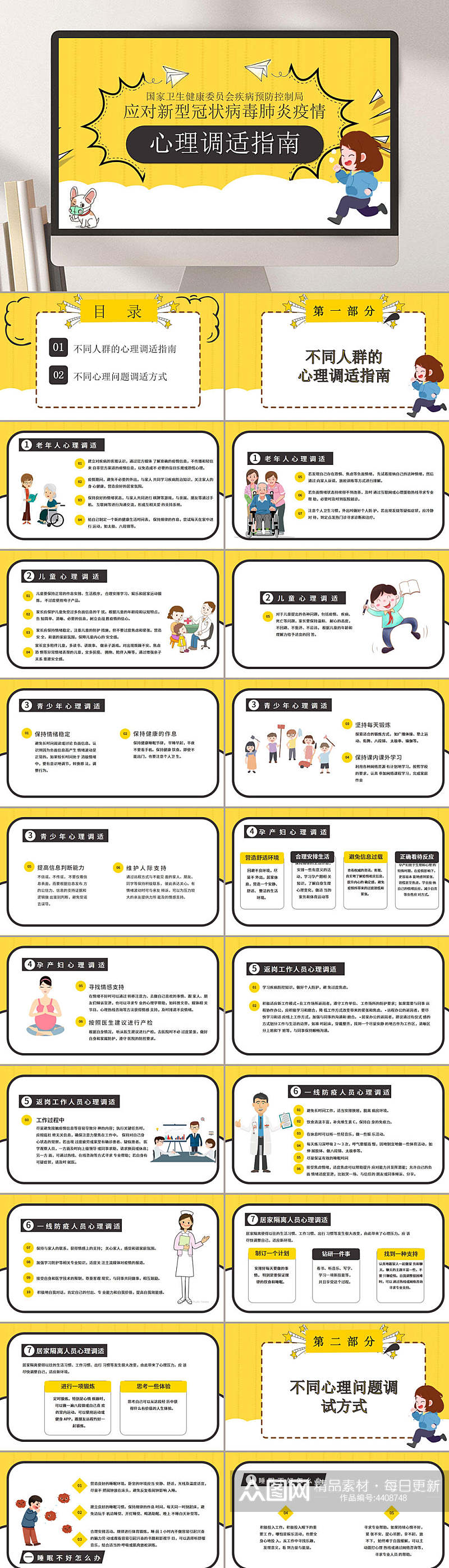 应对新冠疫情开学心理调适指南PPT素材