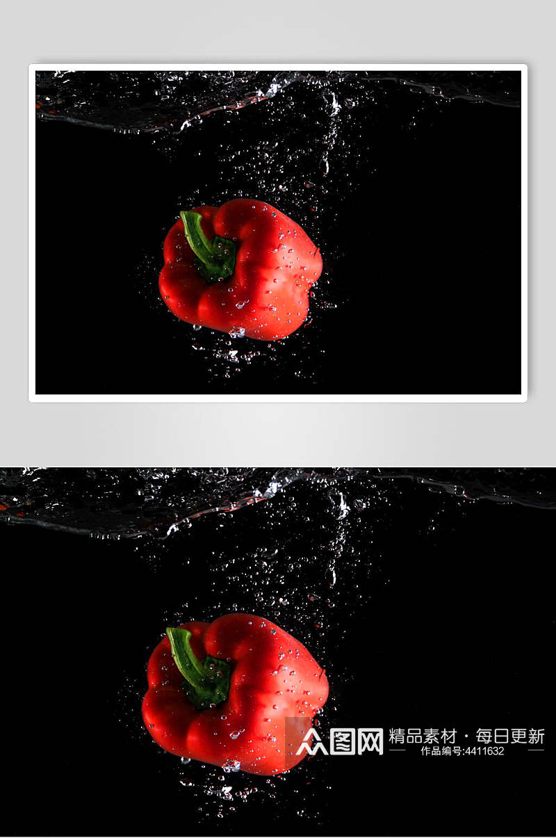 辣椒浸水水果高清图片素材