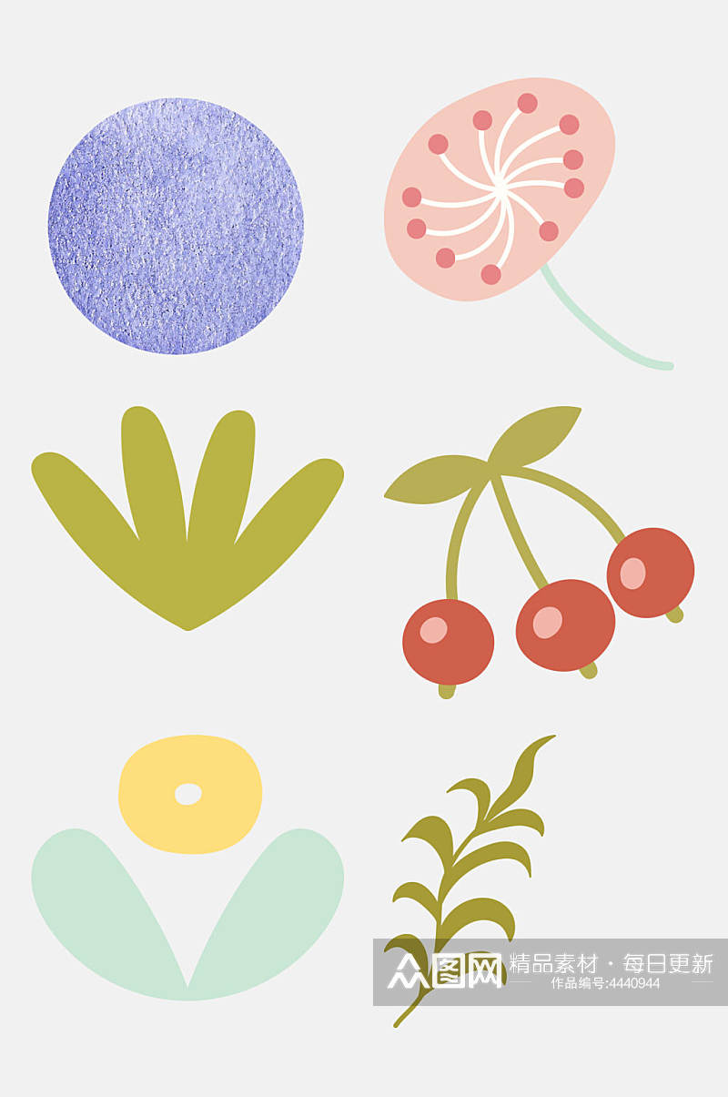 樱桃可爱卡通动植物字母免抠素材素材