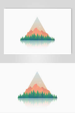 三角手绘扁平清新山峰主题标志素材
