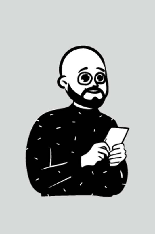 络腮胡男人黑白人物矢量素材