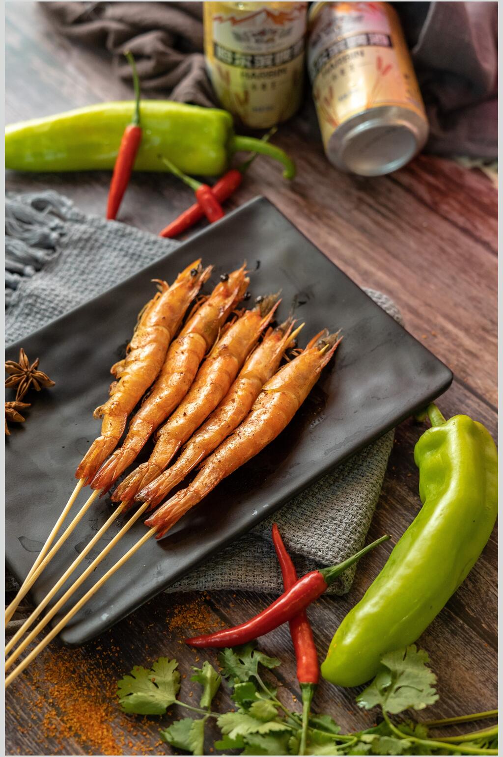 香菜辣椒近景高清美食夜市烧烤图片素材