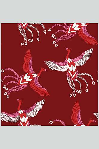 羽毛手绘卡通喜庆中式图案素材