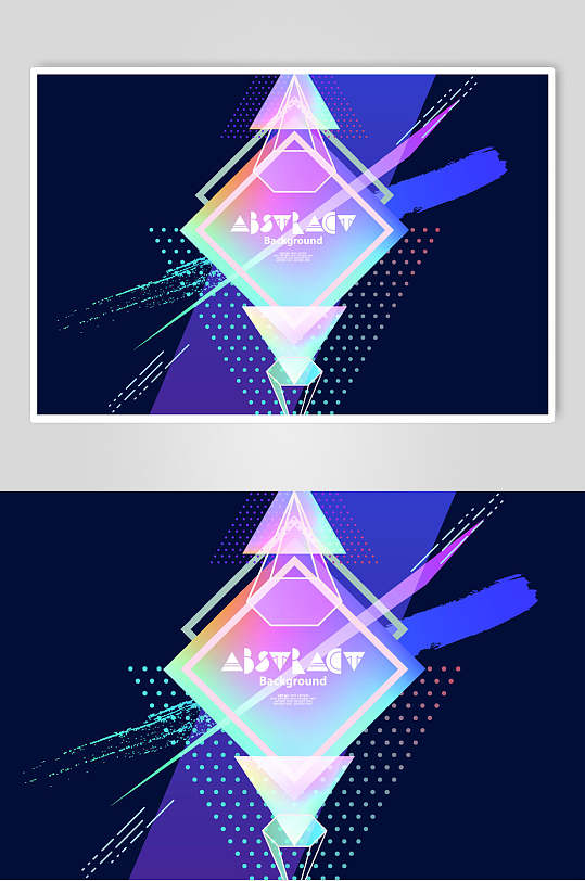 彩色清新简约方形渐变镭射矢量素材