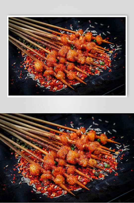 宵夜竹签烤串图片