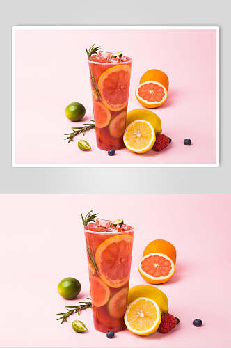 血橙果汁奶茶饮品文艺摆拍图片