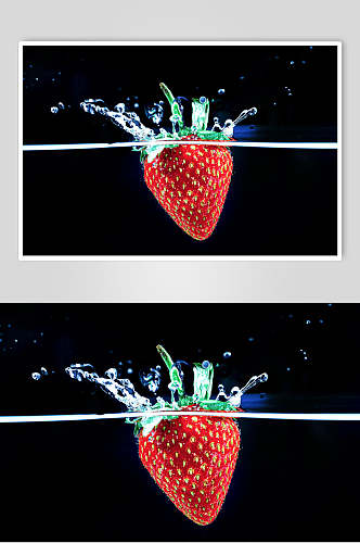 草莓水滴大气高端浸水水果高清图片
