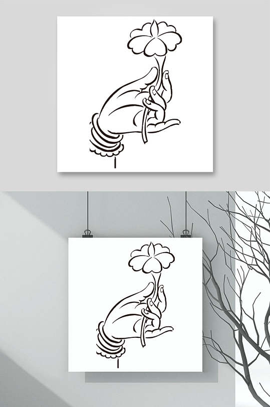 手指线条黑色简约观音佛手矢量素材线描观音佛手矢量素材立即下载立即