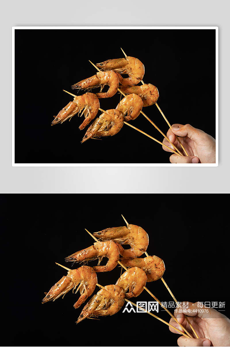 大虾烤串图片素材