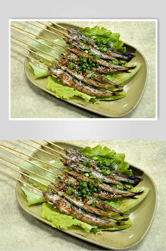 鱼蔬菜烧烤串串图片